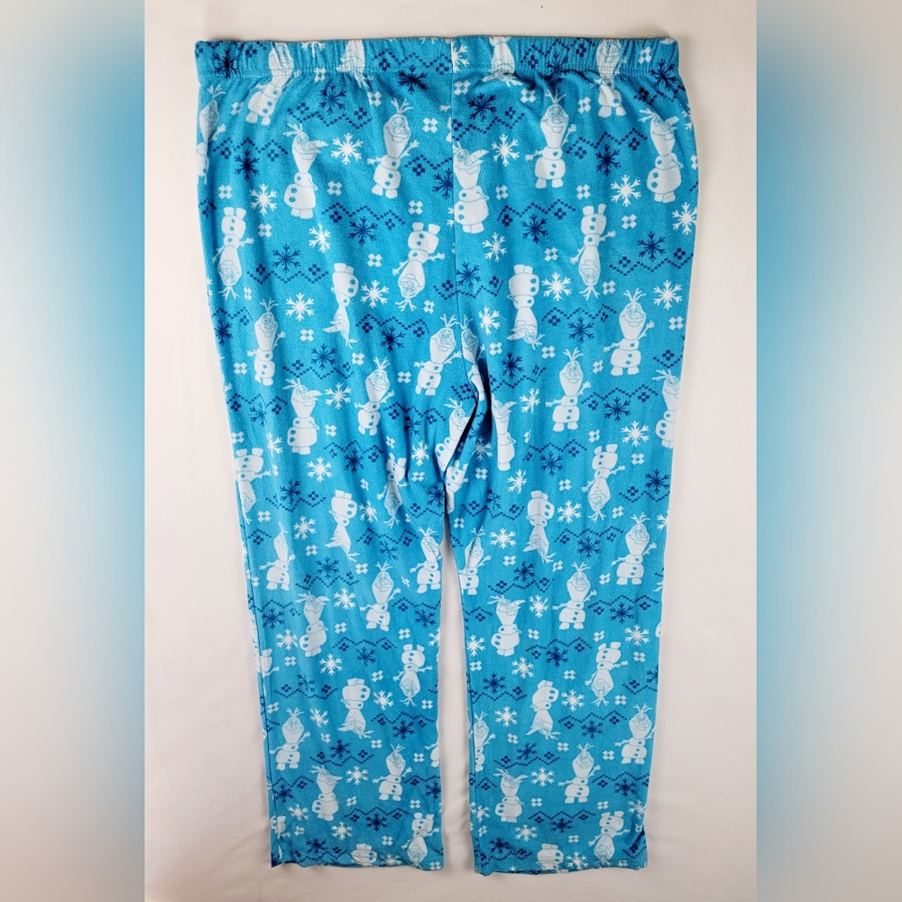 Disney Frozen Pajama PJ 2 Piece Set Womens Size XL Knit Top Fleece Pants - Picture 7 of 12